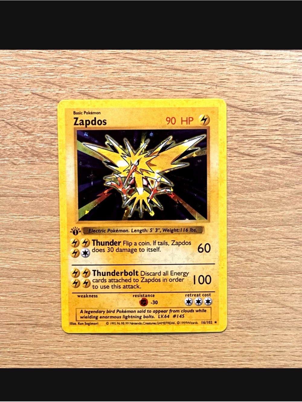 Zapdos base set customized cards